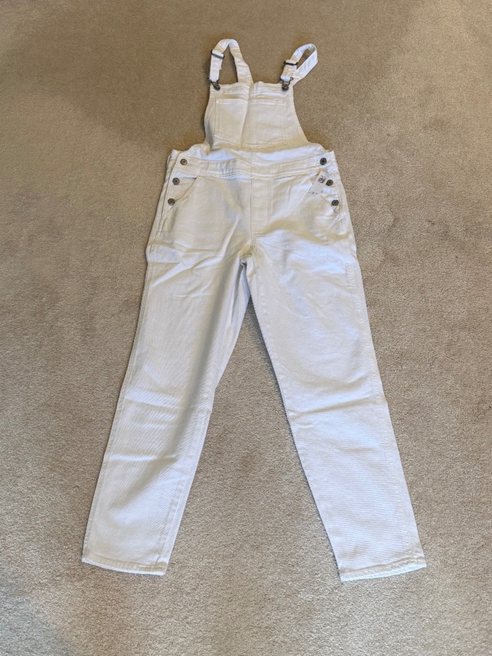 Old Navy White Denim Overalls Size 8, NWT